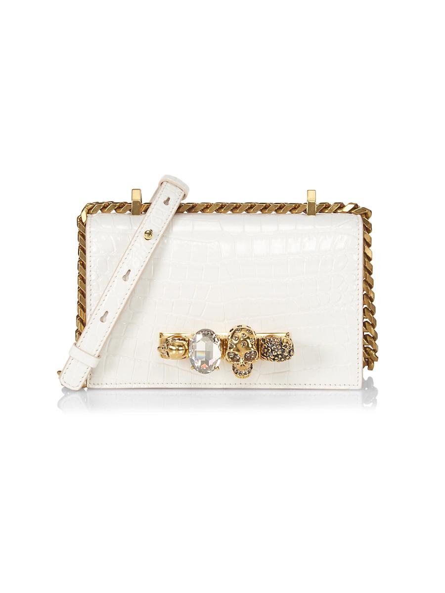 Womens Mini Jewelled Satchel In Leather Product Image