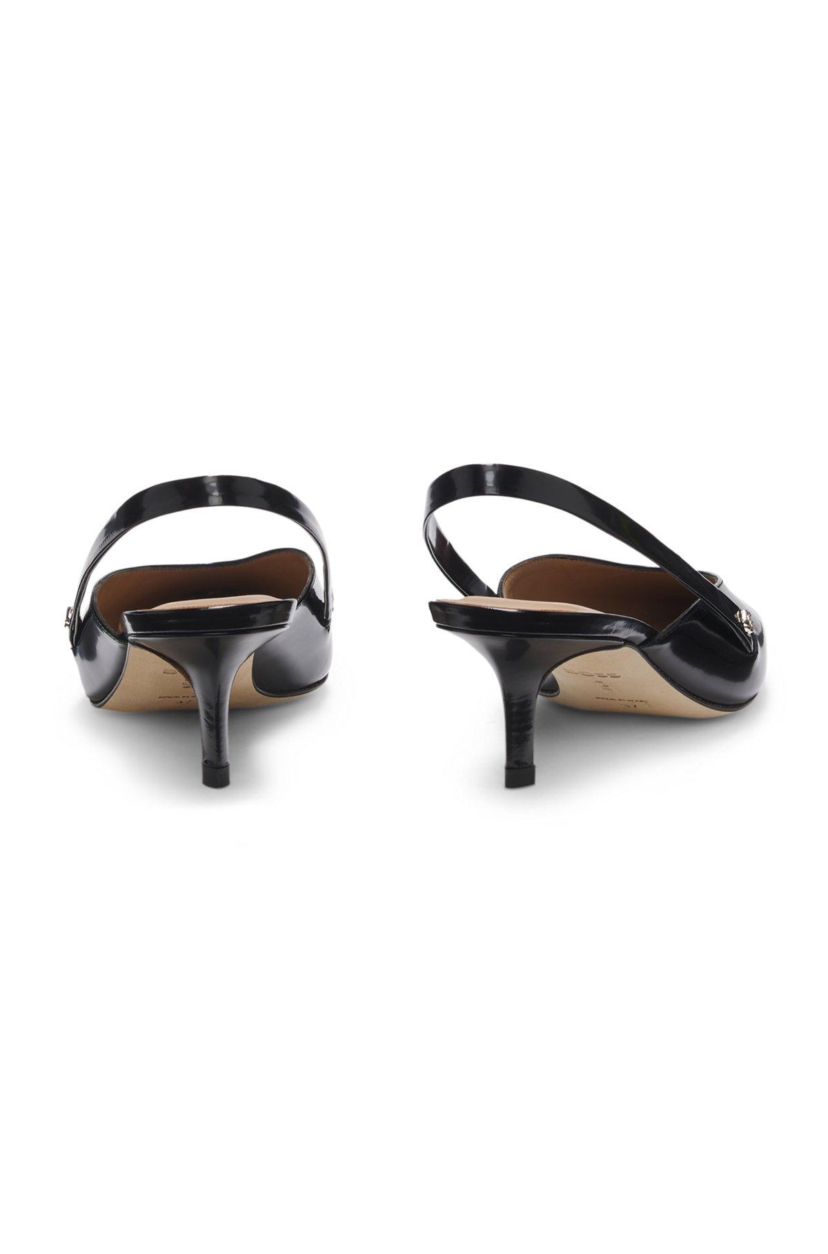 Slingback pumps in polished leather Product Image
