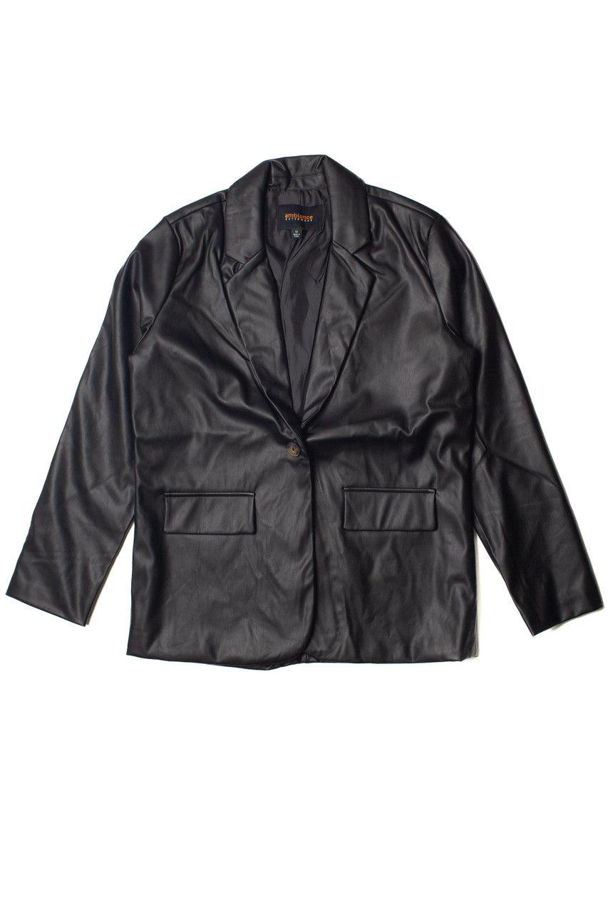 Black Pleather Blazer Product Image