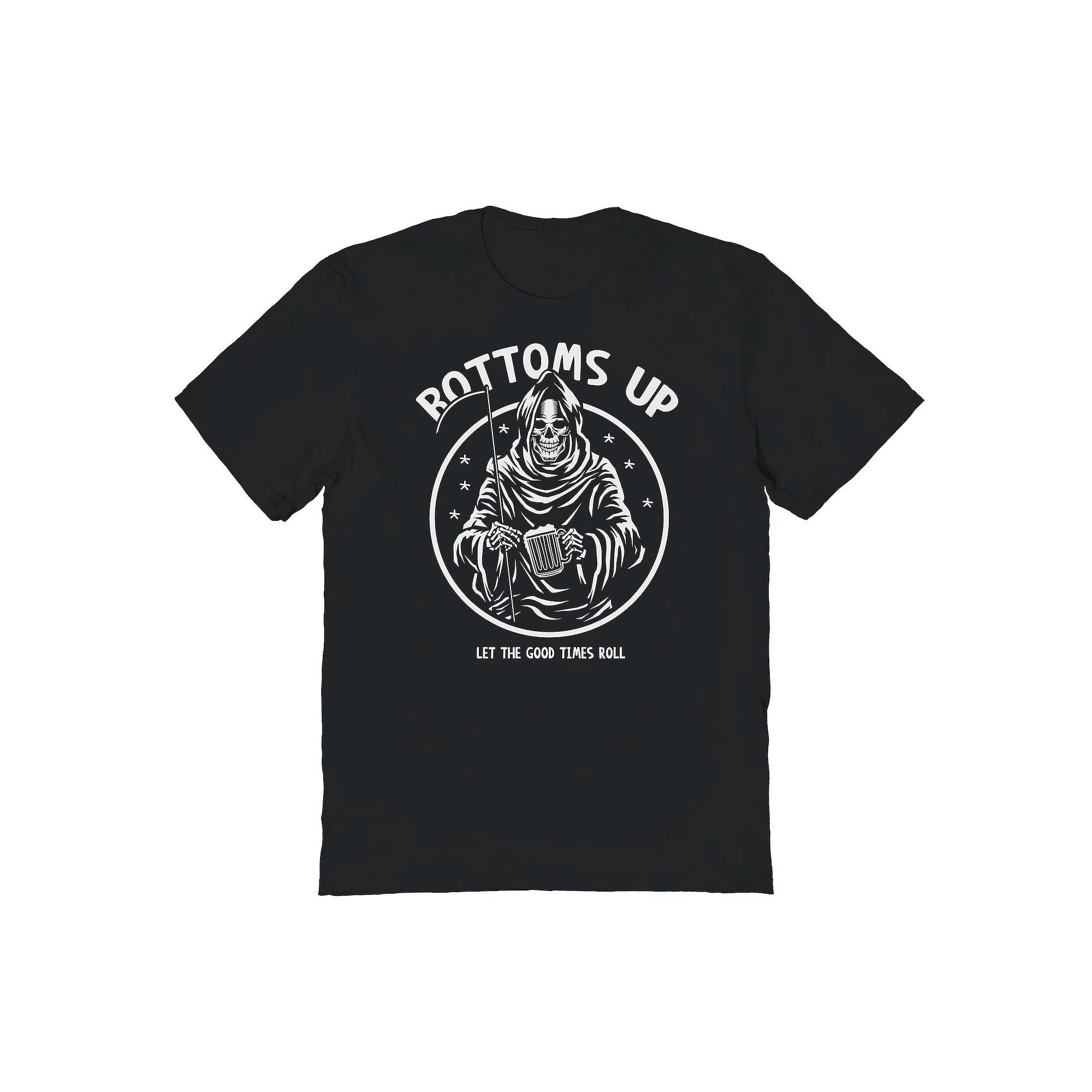 Men's Bottoms Up Halloween Graphic Tee, Size: Large, Black Product Image