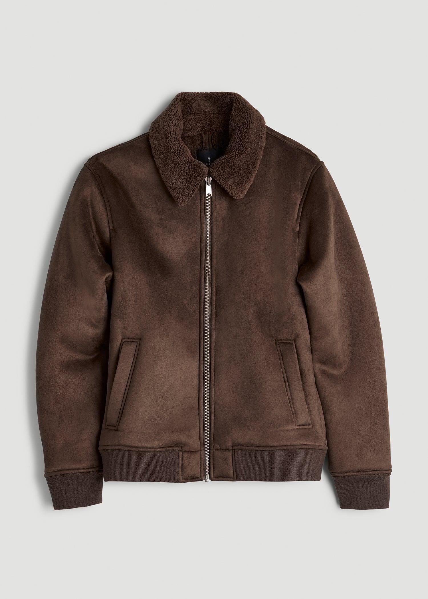 Sherpa Bomber Jacket for Tall Men in Bison Brown Male Product Image