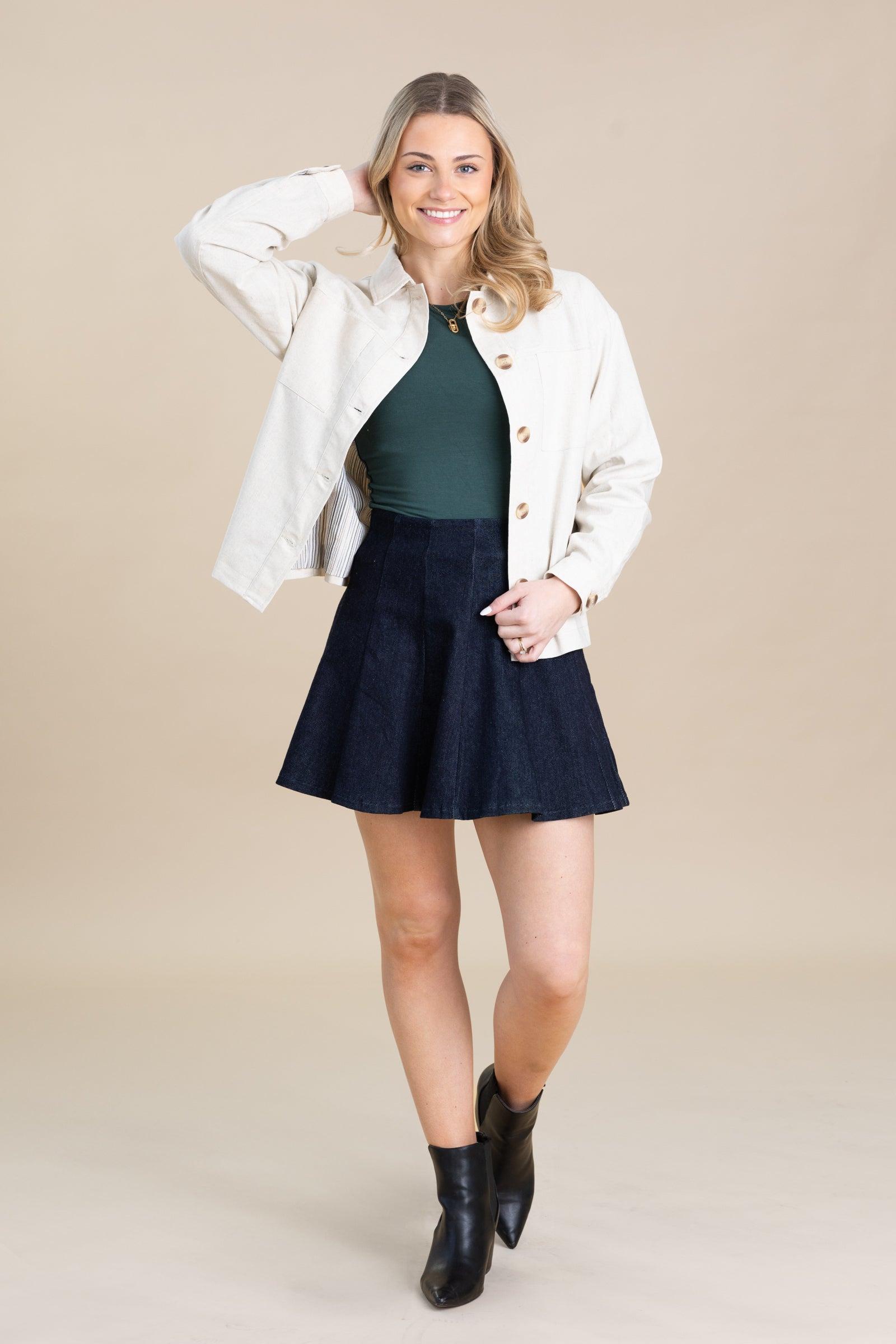Beige Linen Front Pockets Jacket Product Image