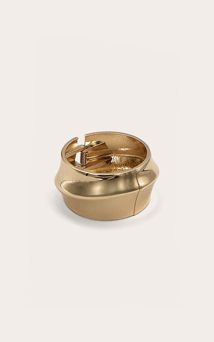 Gold Chunky Asymmetrical Clasp Cuff Product Image