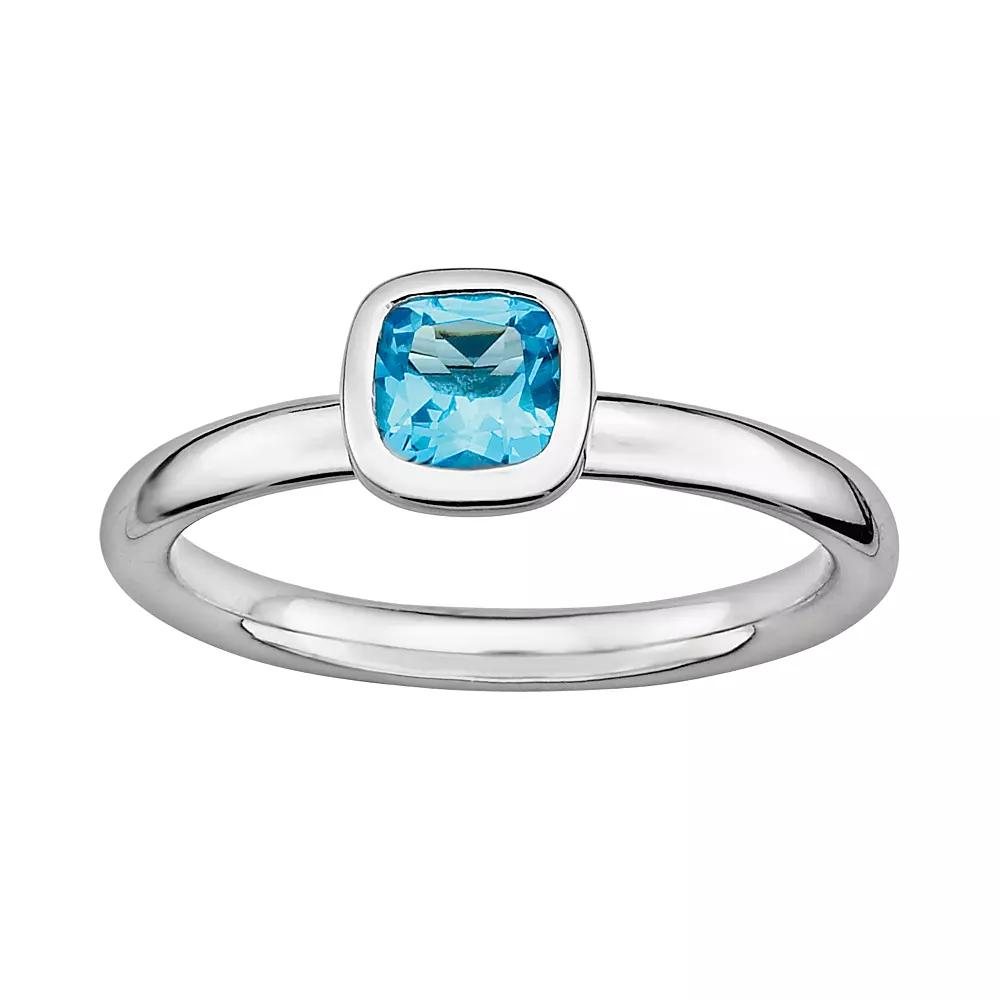 Stacks & Stones Sterling Silver Blue Topaz Stack Ring, Women's, Size: 10 Product Image