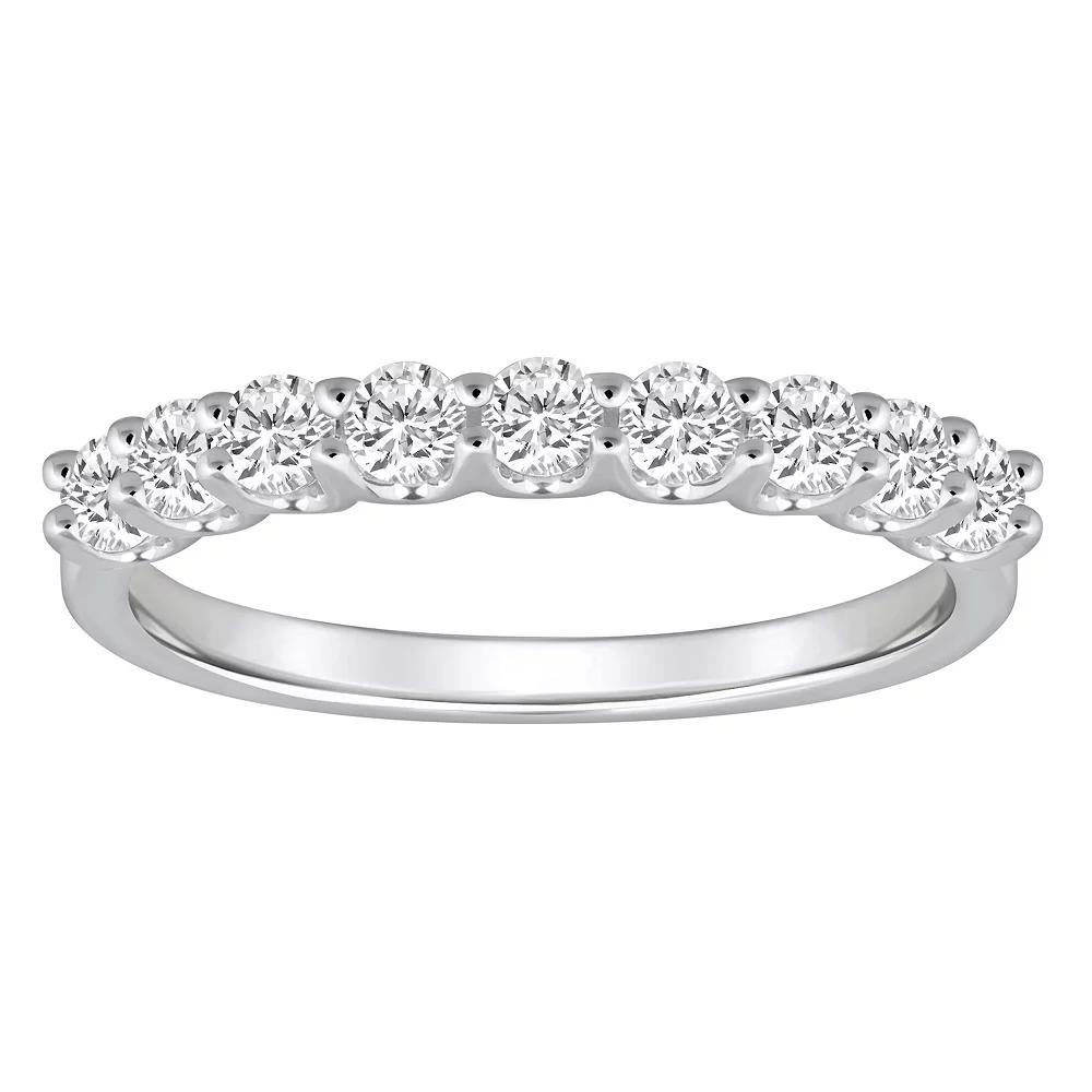 Alyson Layne 14k Gold 5/8 Carat T.W. Diamond 9-Stone Wedding Band, Women's, Size: 6.50, White Product Image