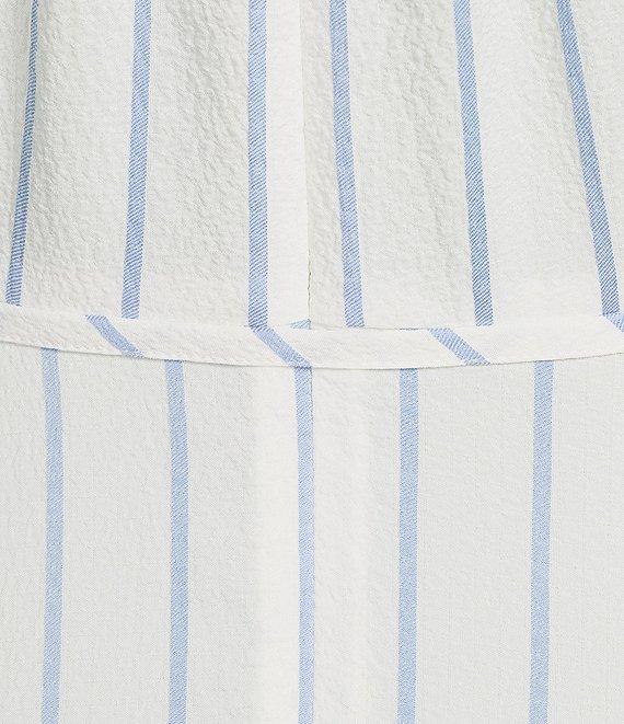 Calvin Klein Striped Sleeveless Faux Wrap Dress Product Image
