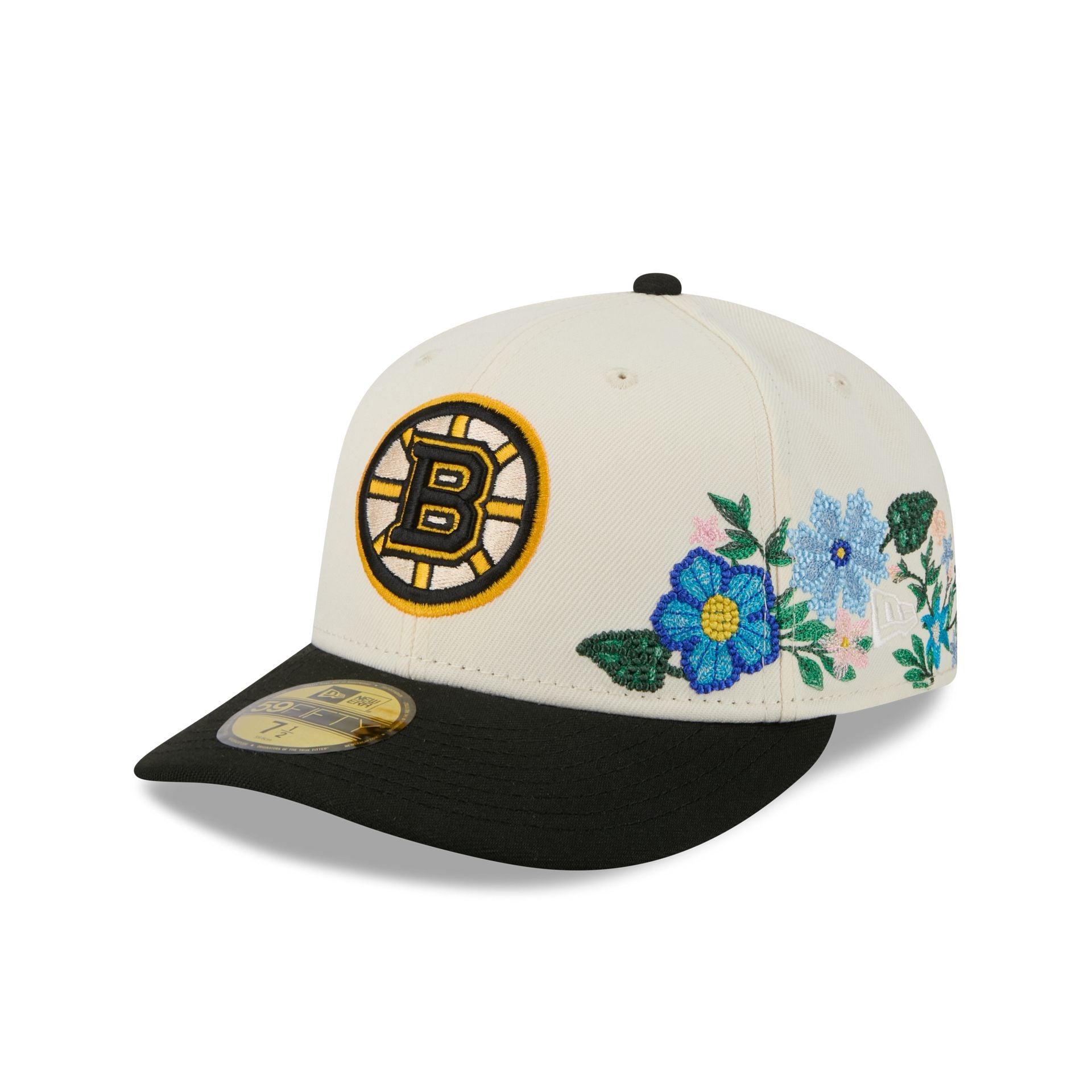 Boston Bruins Tonal Florals White 59FIFTY Fitted Hat Male Product Image