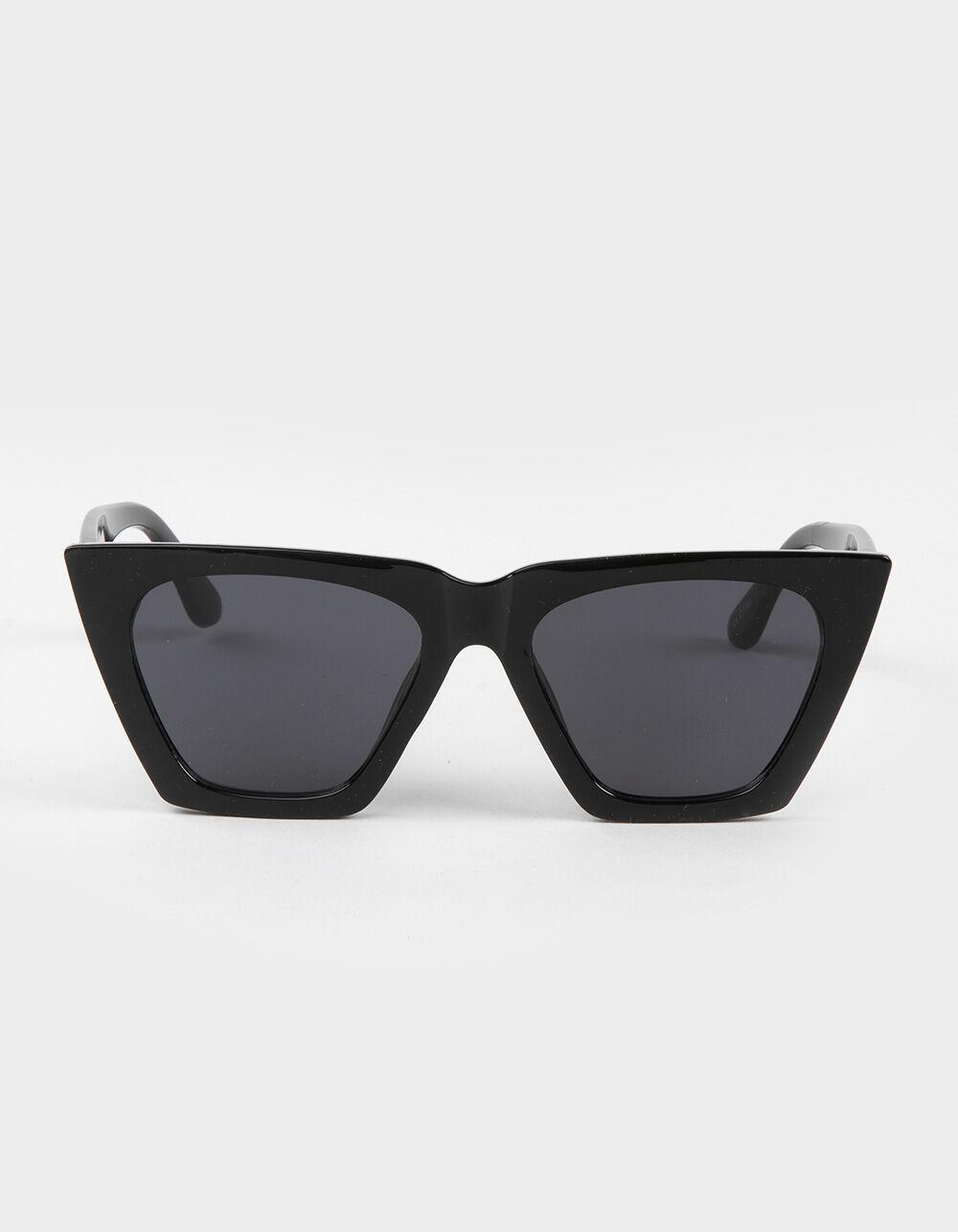 RSQ Plastic Square Cat Eye Sunglasses - BLACK Product Image