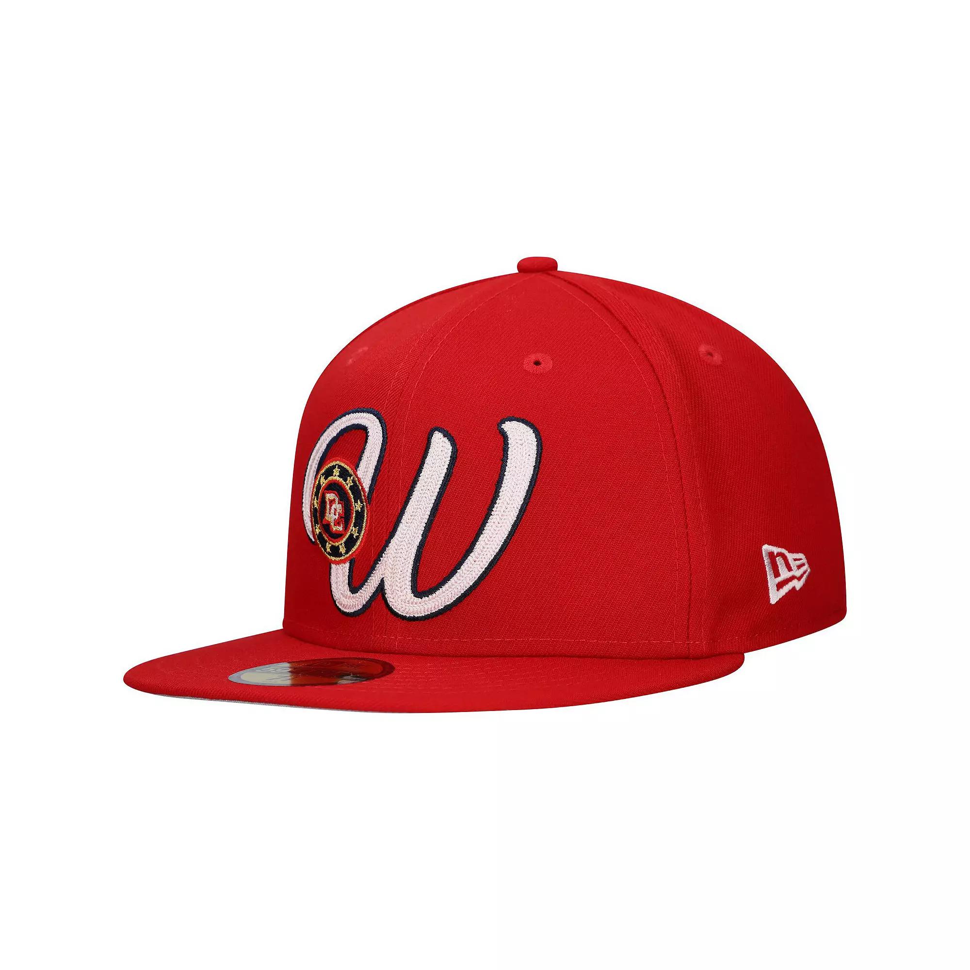 Men's New Era Red Washington Nationals Duo Logo 2.0 59FIFTY Fitted Hat,  Product Image
