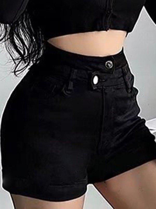 Double Waist Denim Hot Shorts Product Image