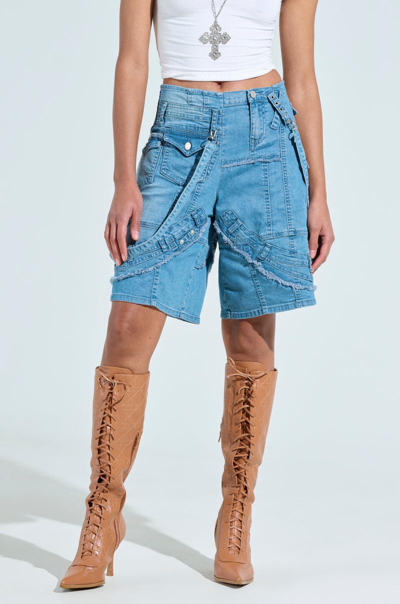 GRAB ME CLOSER DENIM BERMUDA SHORT Product Image