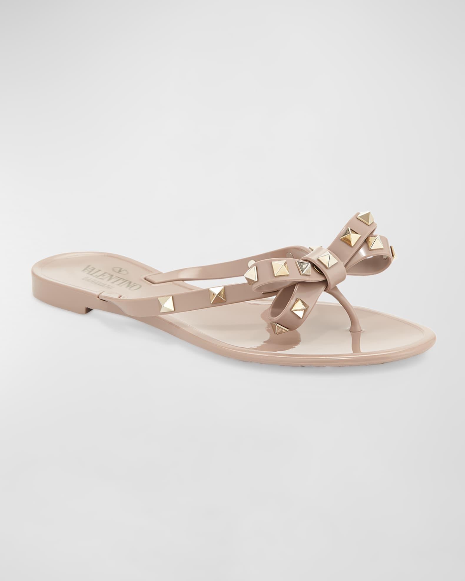 Rockstud PVC Flat Thong Sandals Product Image