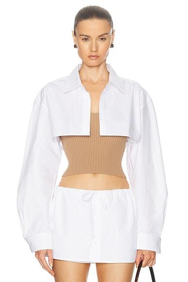 Ribbed Cami With Cropped Button Up Top Product Image