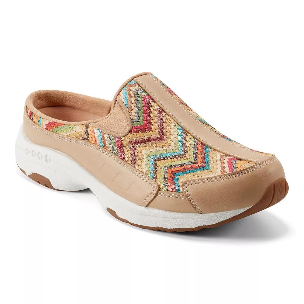 Easy Spirit Traveltime Women's Fashion Mules, Size: 9.5 Wide, Natural Chevron Raffia Product Image