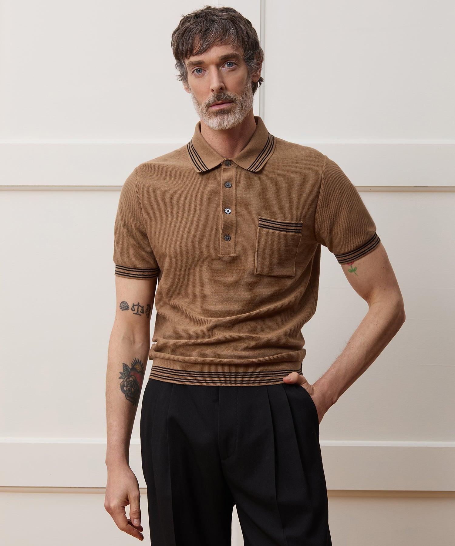 Tipped Waffle Sweater Polo Product Image