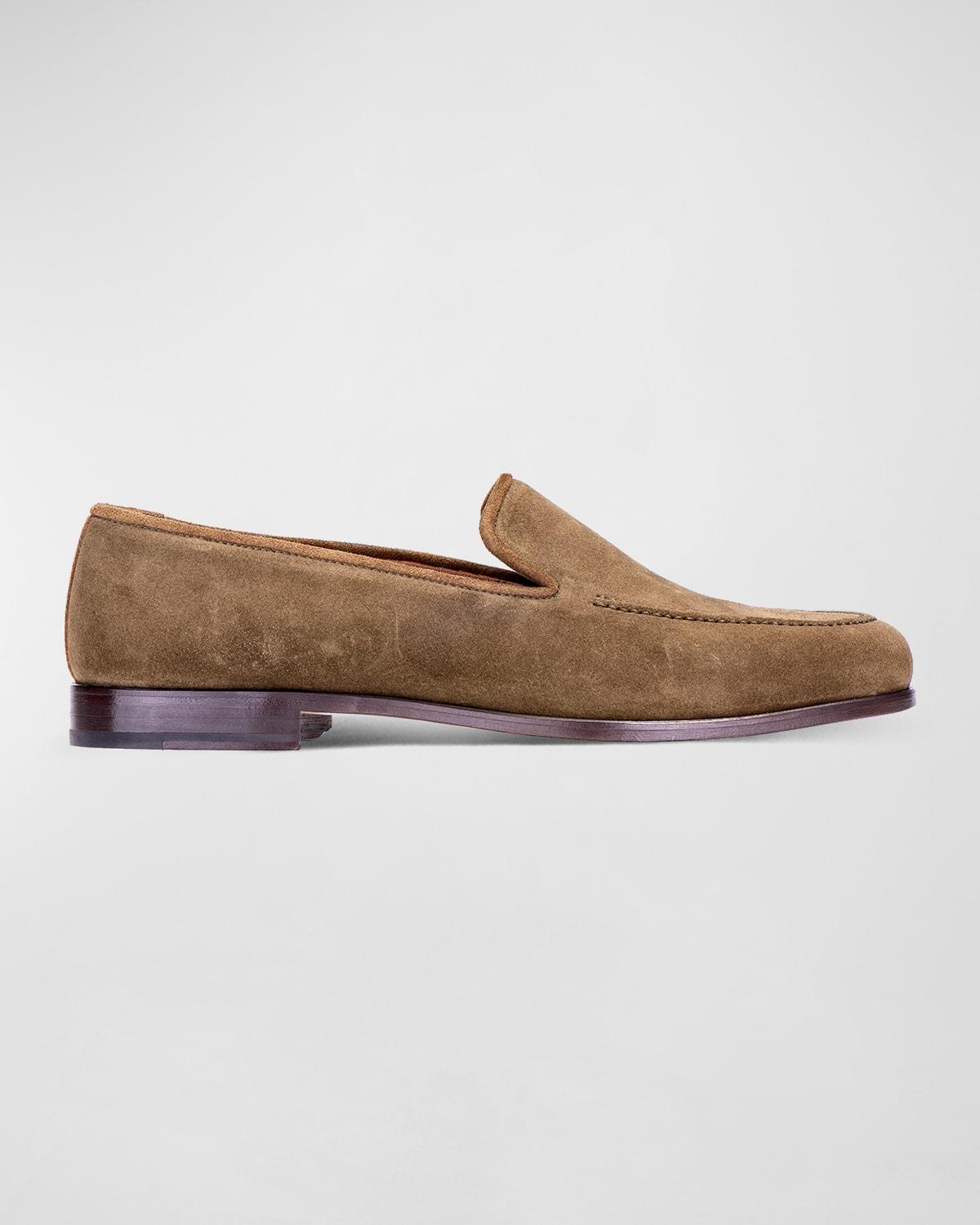 Men's Venetian Apron-Toe Suede Loafers Product Image
