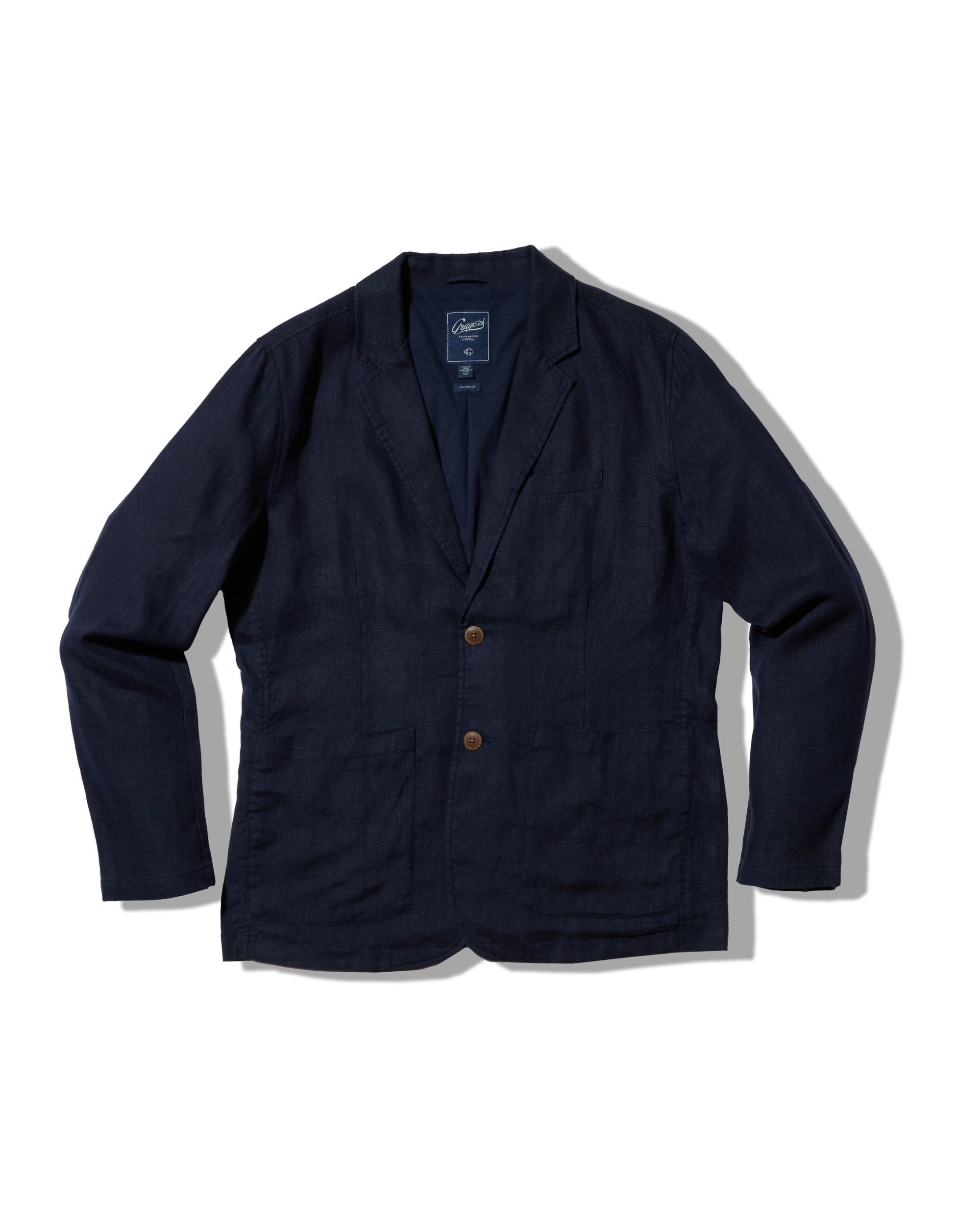 Bal Harbour 2 Button Linen Blazer - Navy Product Image