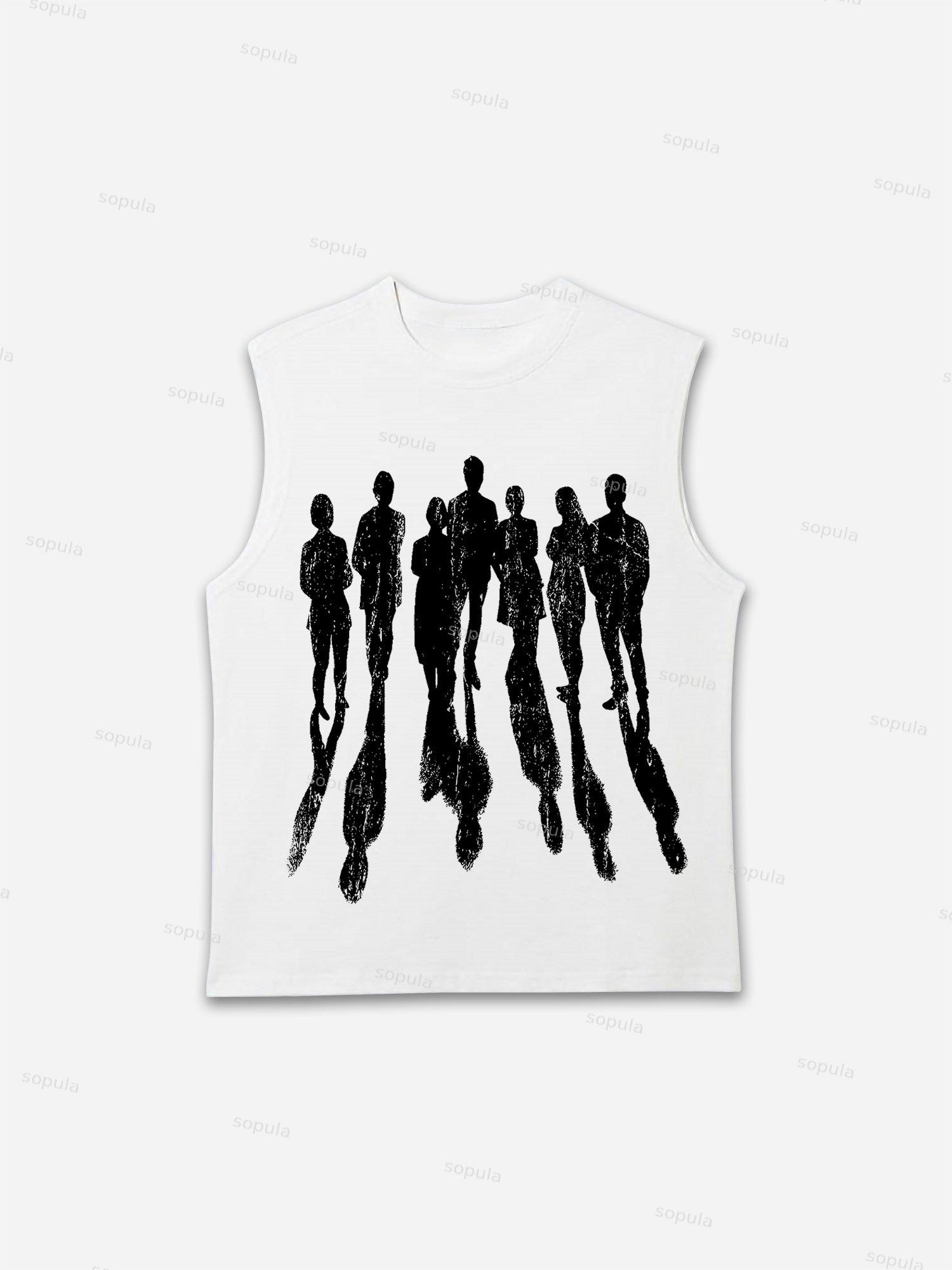 Abstract Portrait Graphic Print Tank Top Product Image