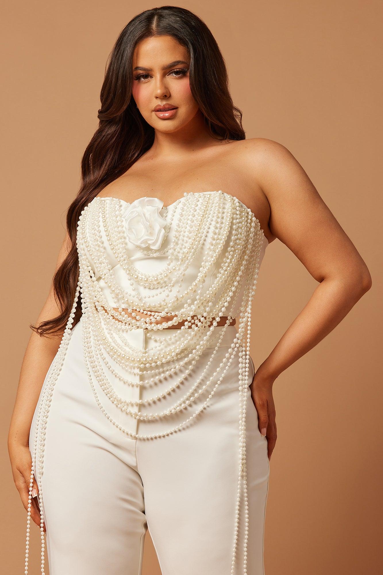 Erin Pearl Pant Set - White Product Image