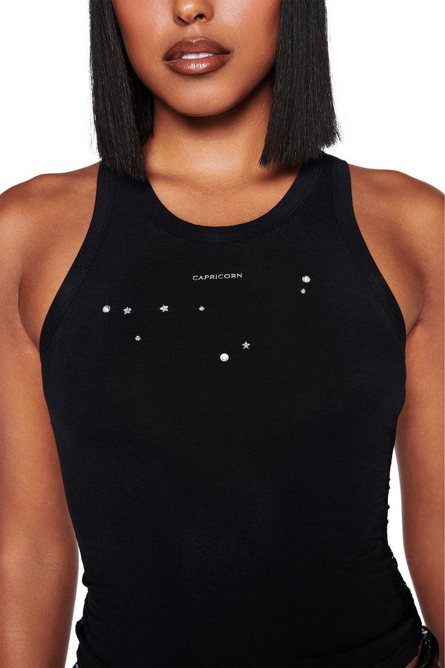 CAPRICORN ZODIAC TANK - BLACK Product Image