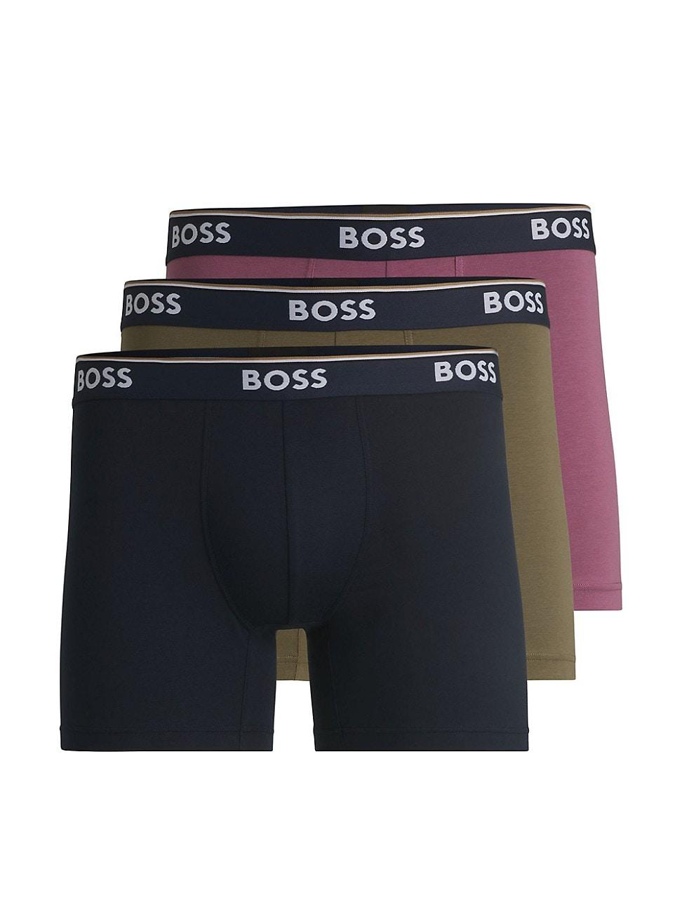 Mens Three-Pack of Stretch-Cotton Boxer Briefs Product Image