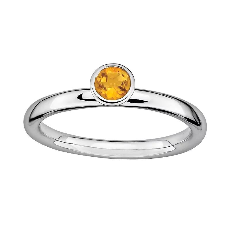 Stacks & Stones Sterling Silver Citrine Stack Ring, Women's, Size: 5, Orange Product Image