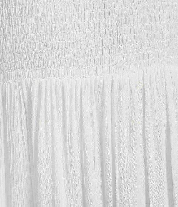 Angie Smocked Bodice Spaghetti Strap High-Low Maxi Dress Product Image