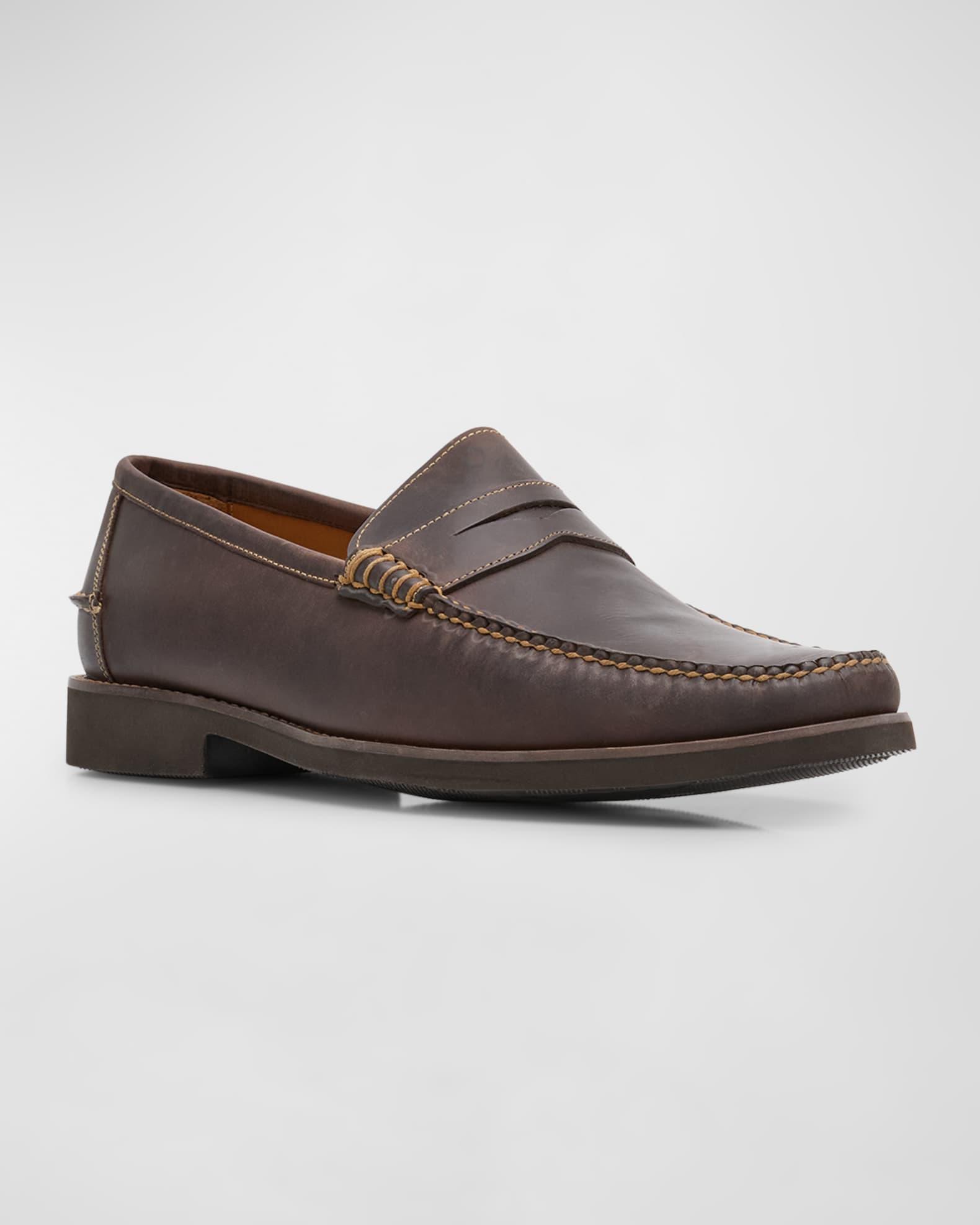 Men's Handsewn Leather Penny Loafers Product Image