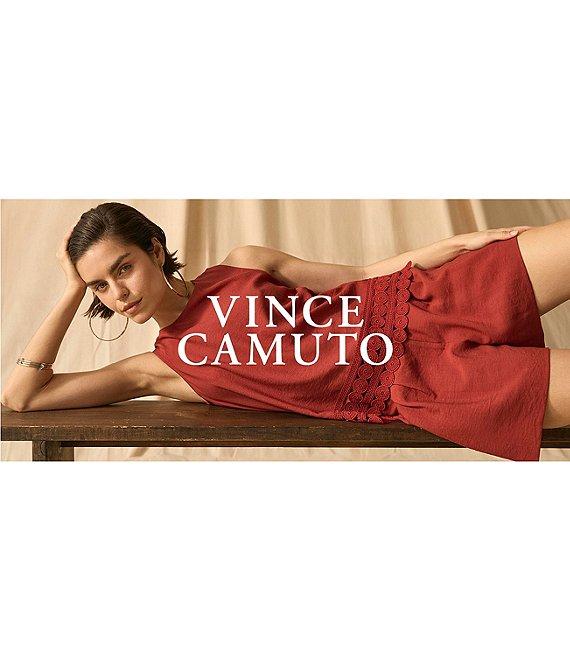 Vince Camuto Coordinating Woven Crew Neck Sleeveless Lace Hem Blouse Product Image