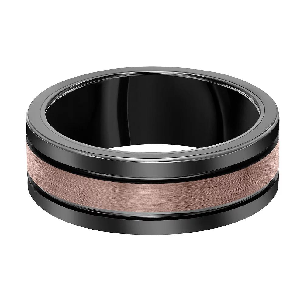 AXL Black and Brown Tungsten Mens Wedding Band Two Tone Product Image
