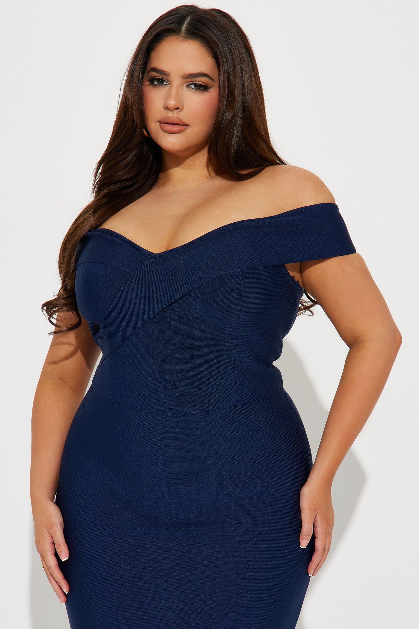 Amy Bandage Midi Dress - Navy Product Image
