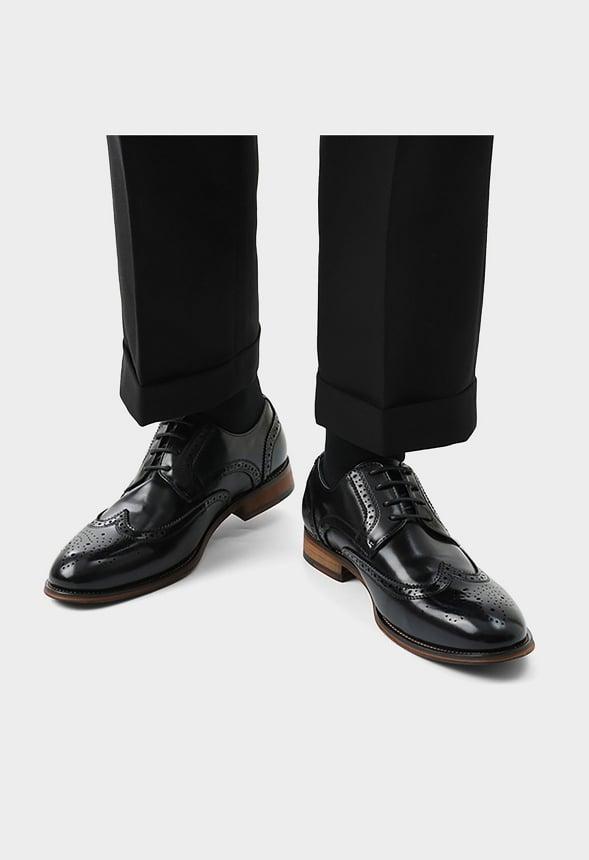 Men's Classic Wingtip Wide Dress Shoes Product Image