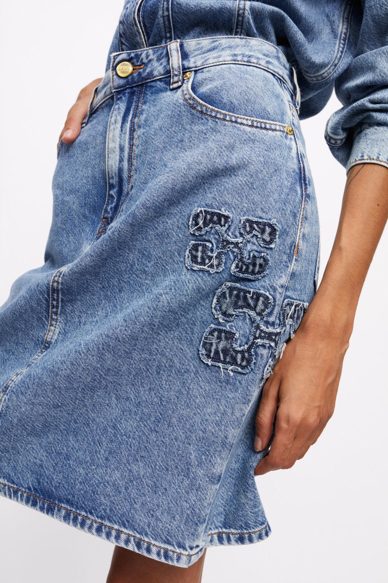 Blue Denim Skirt Product Image