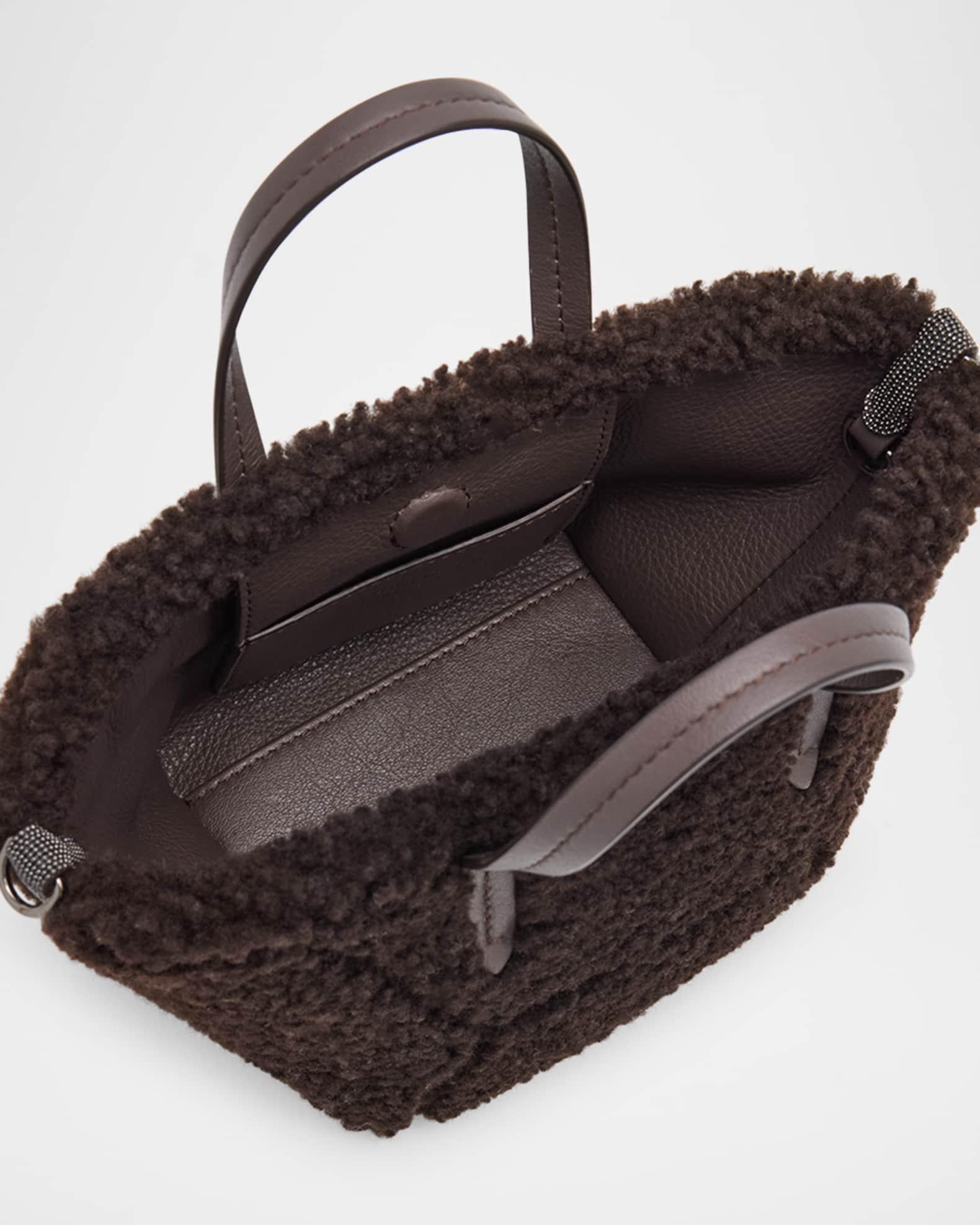 Duo Shearling Mini Shopper Tote Bag Product Image