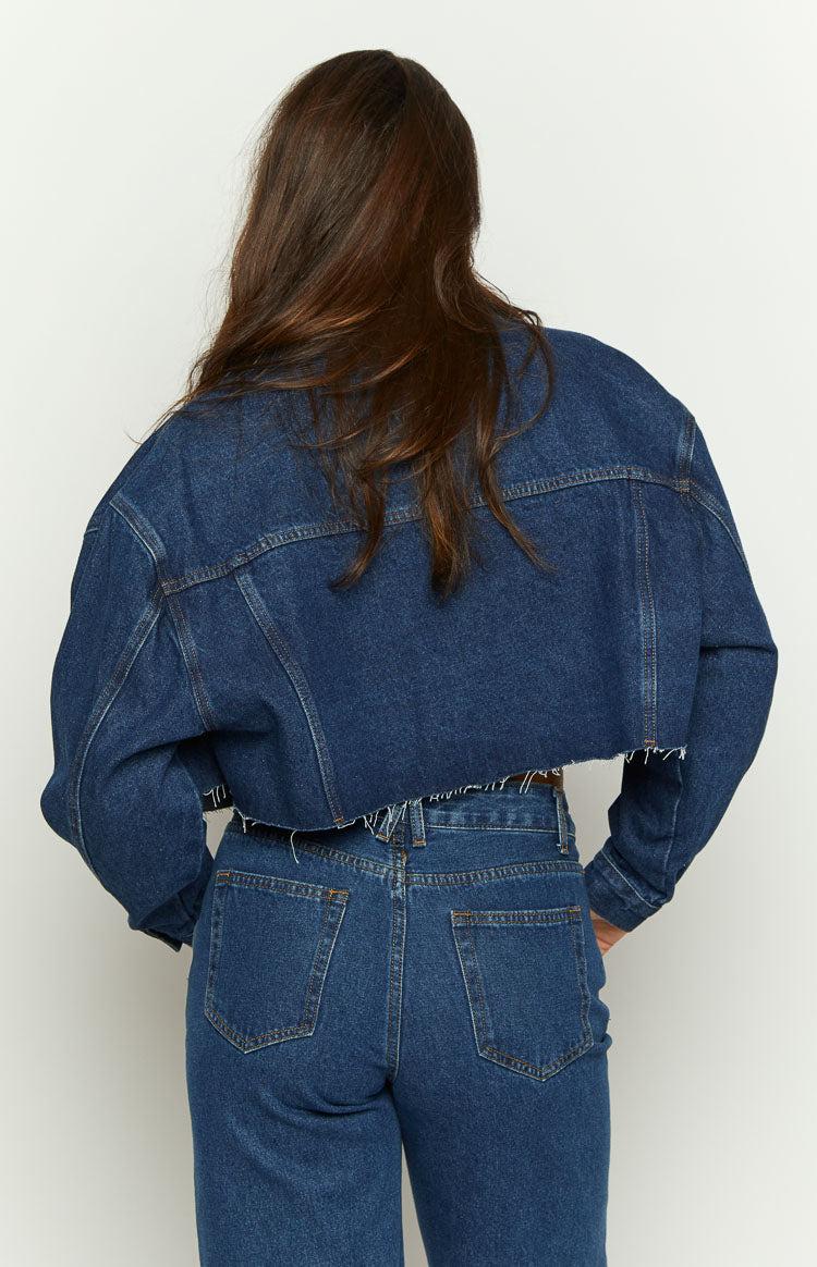 Helena Dark Wash Denim Cropped Jacket Baby Product Image
