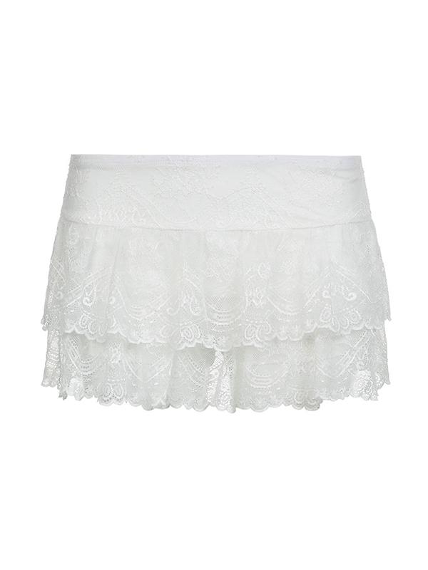 Low-Waist Solid Color Versatile A-Line Mini Skirt Product Image