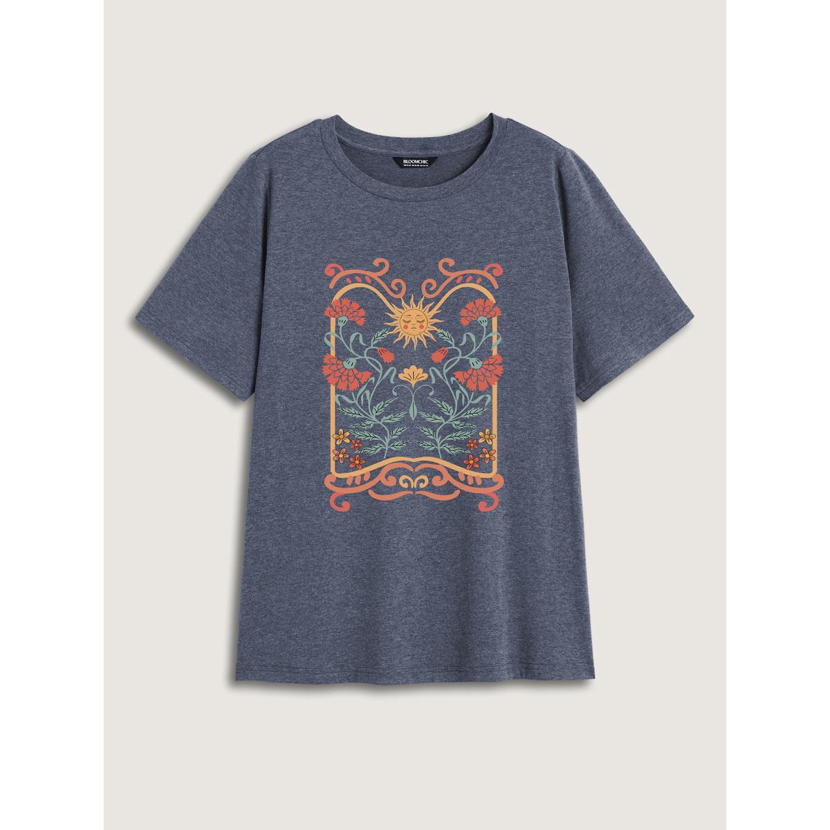 Plus Size Make a Wish V-Neck T-Shirt Indigo Women Leisure Non Art&design V-neck Casual T-shirts BloomChic 30/6X Product Image