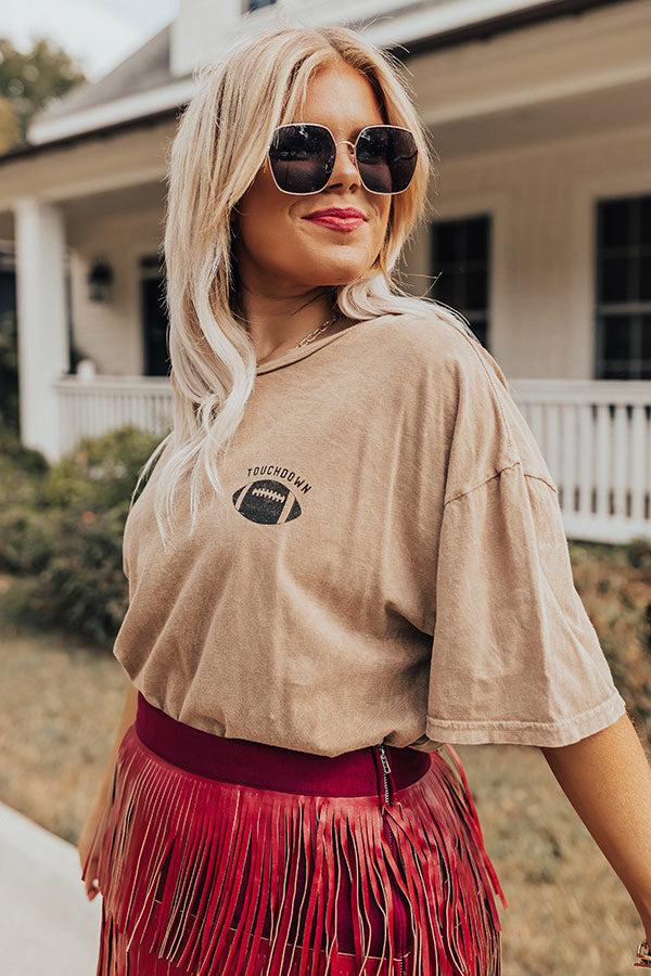 Touchdown Vintage Graphic Tee In Brown Curves Product Image