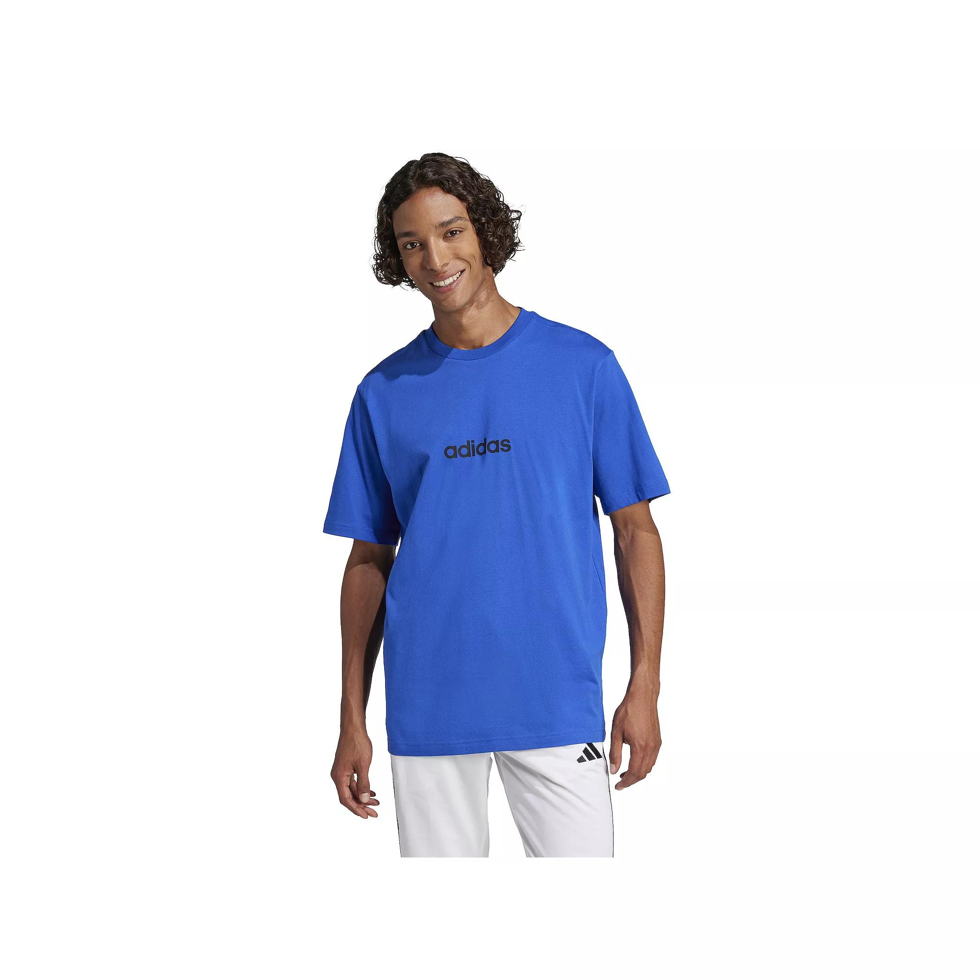 Men's adidas Essentials Single Jersey Sportswear T-Shirt, Size: Small, Multi Royal Blue Product Image
