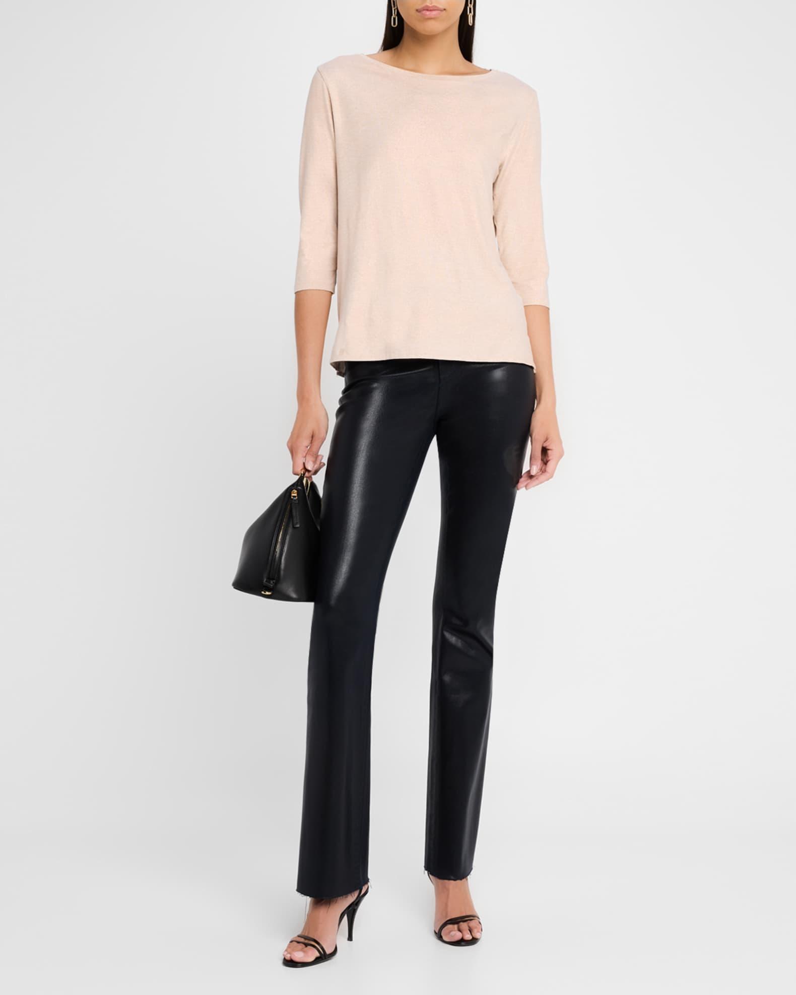 Soft Touch 3/4-Sleeve Metallic Jersey T-Shirt Product Image