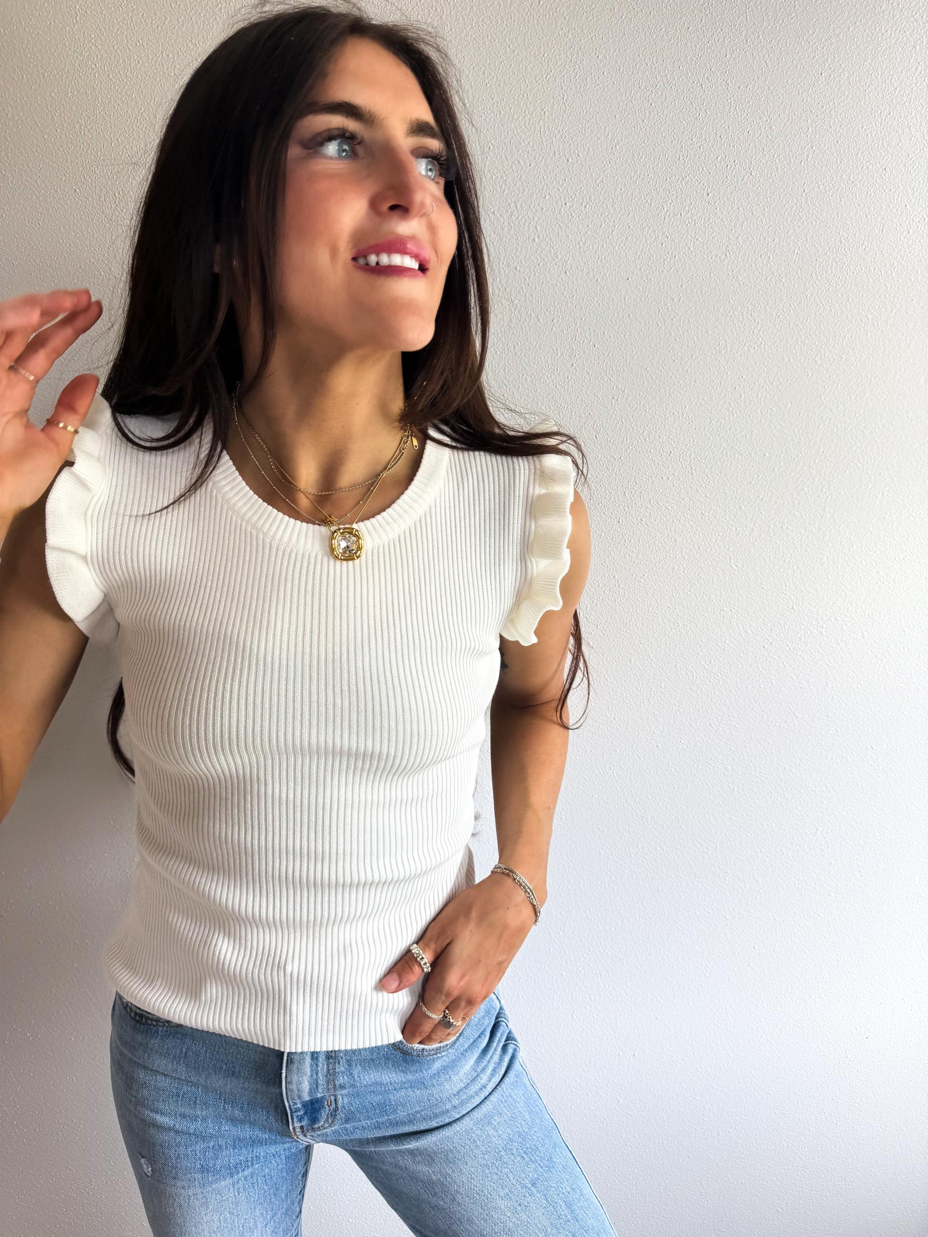 Ruffle Sleeve Tanks Product Image