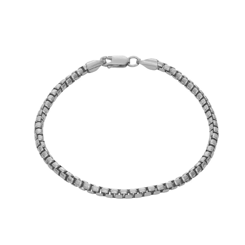 Giorgio di Vicenza Sterling Silver Men's Italian Box Chain Bracelet,  Product Image
