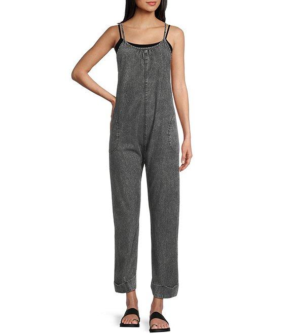 C&V Chelsea & Violet Washed Woven Jumpsuit Product Image