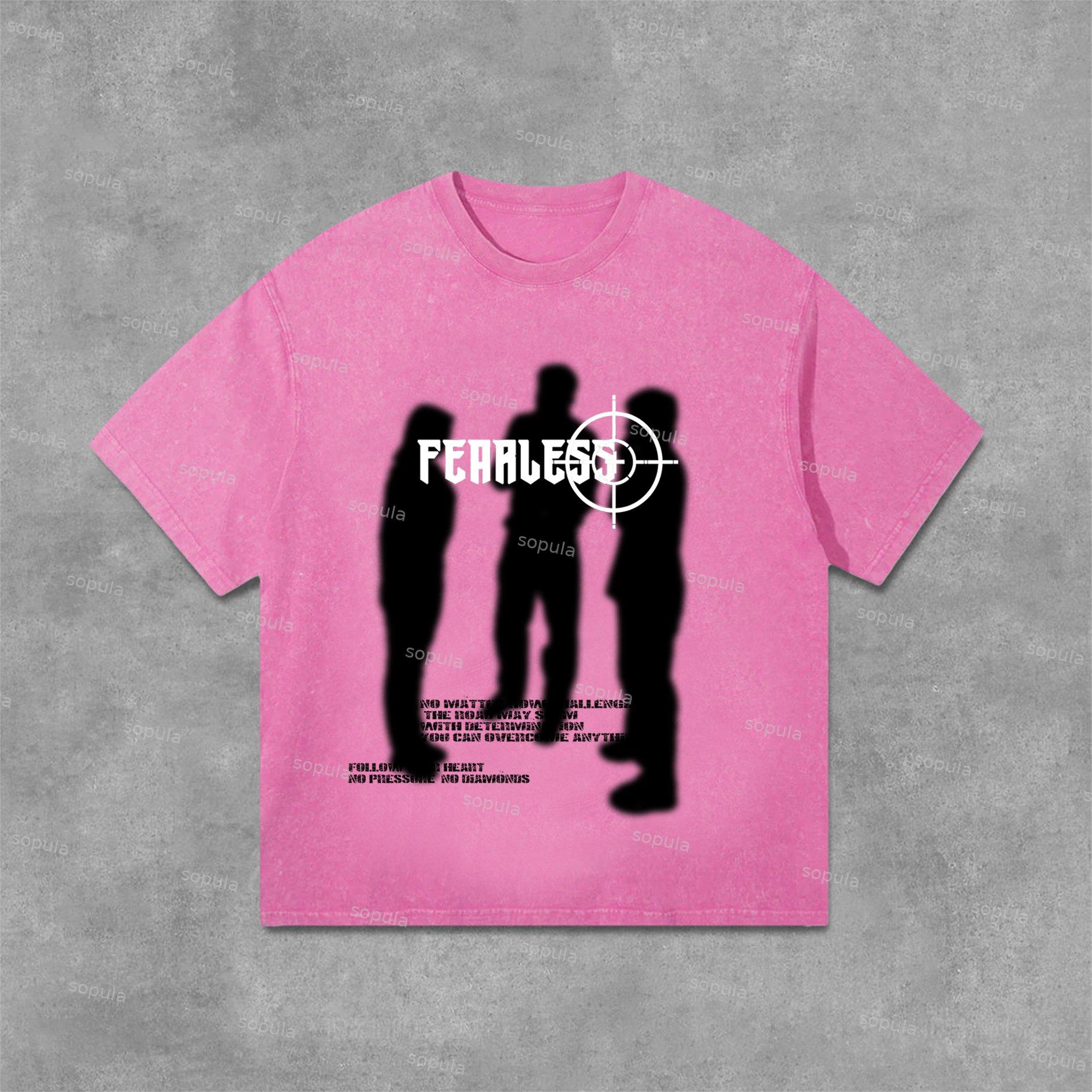 Sopula Fearless Blurred Street Portrait Graphic Print Acid Washed T-Shirt Product Image