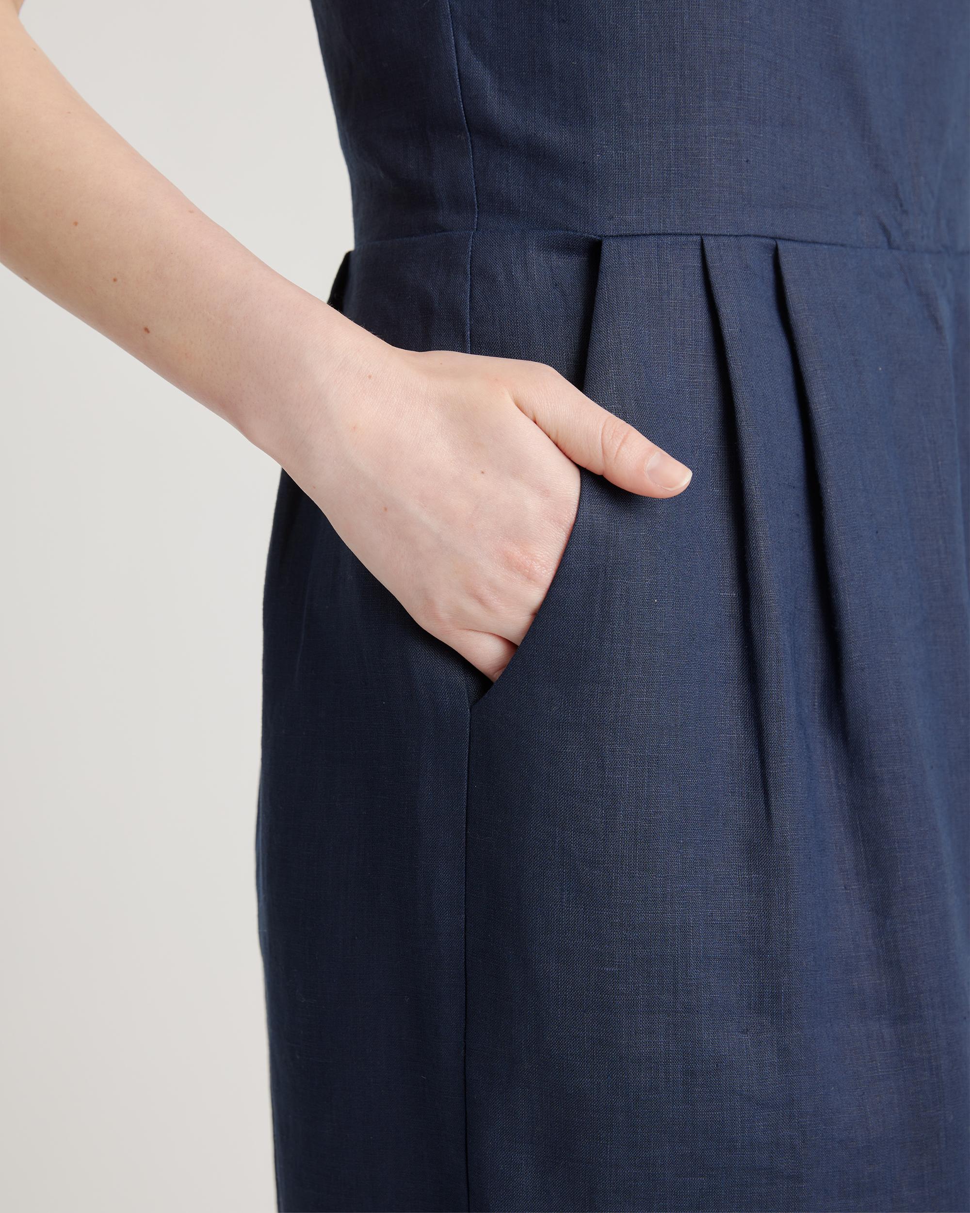 Quince | Women's 100% European Linen Scoop Neck Midi Dress Product Image