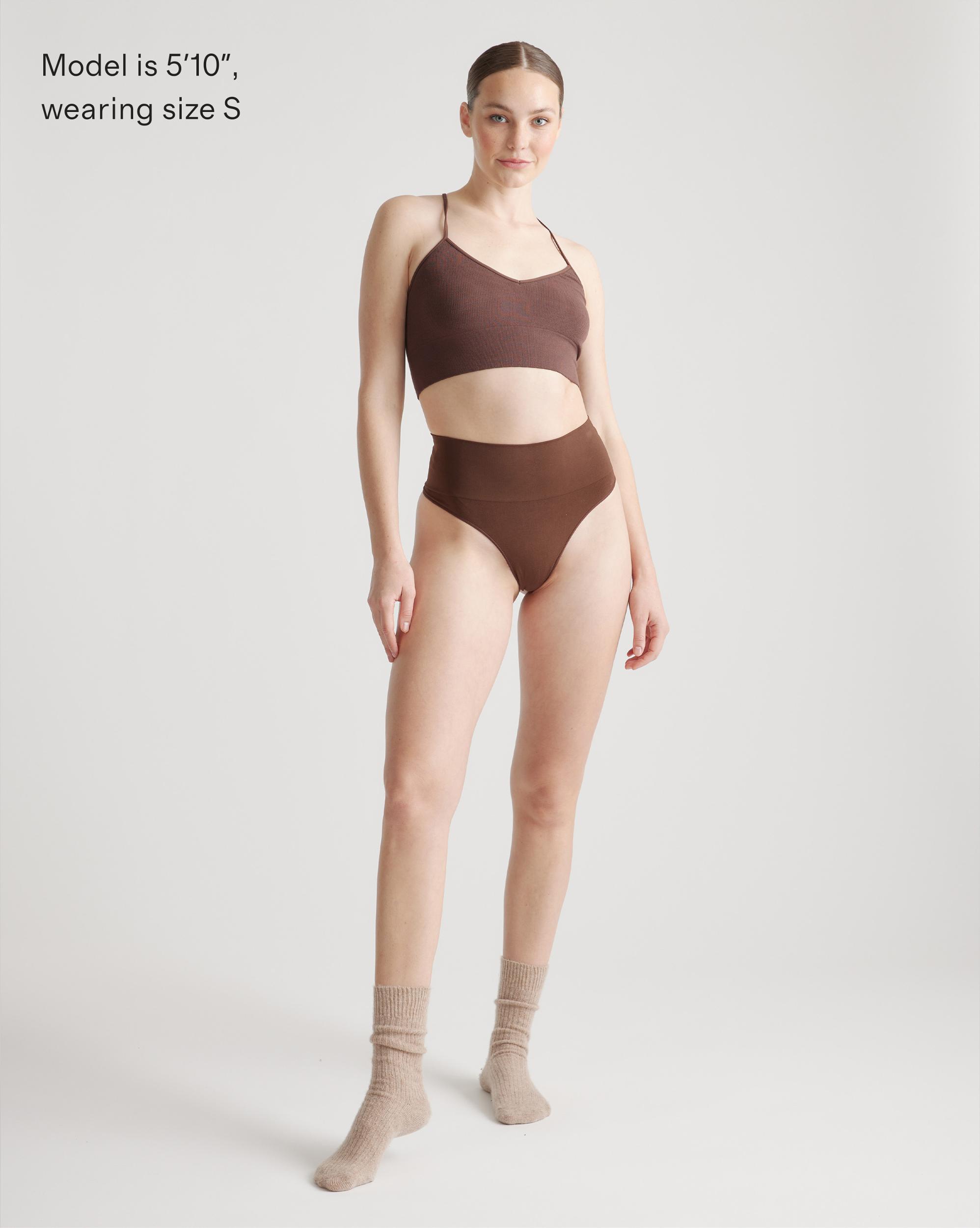 Quince | Women's Shaping High-Waisted Thong Nylon/Spandex Product Image