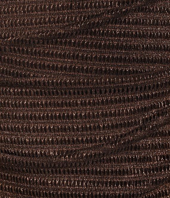 Adrianna Papell Metallic Boat Neck Cape Sleeve Gown Product Image