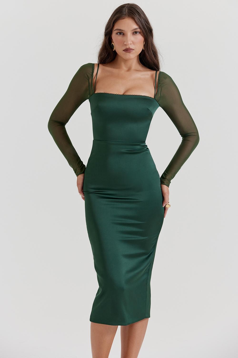 Ellica  emerald green midi dress Product Image