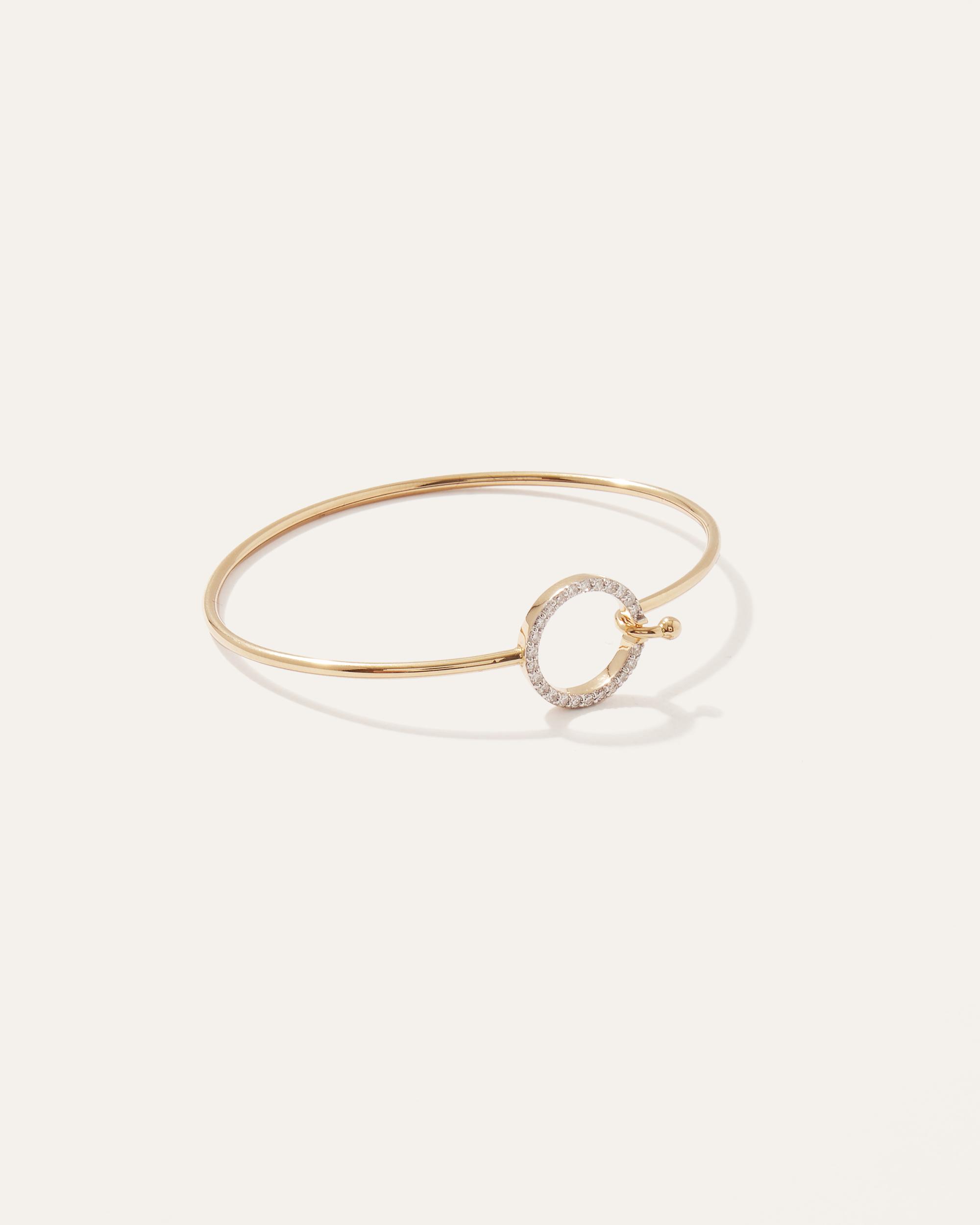 Quince | Women's 14K Gold Diamond Circle Bangle Bracelet Product Image