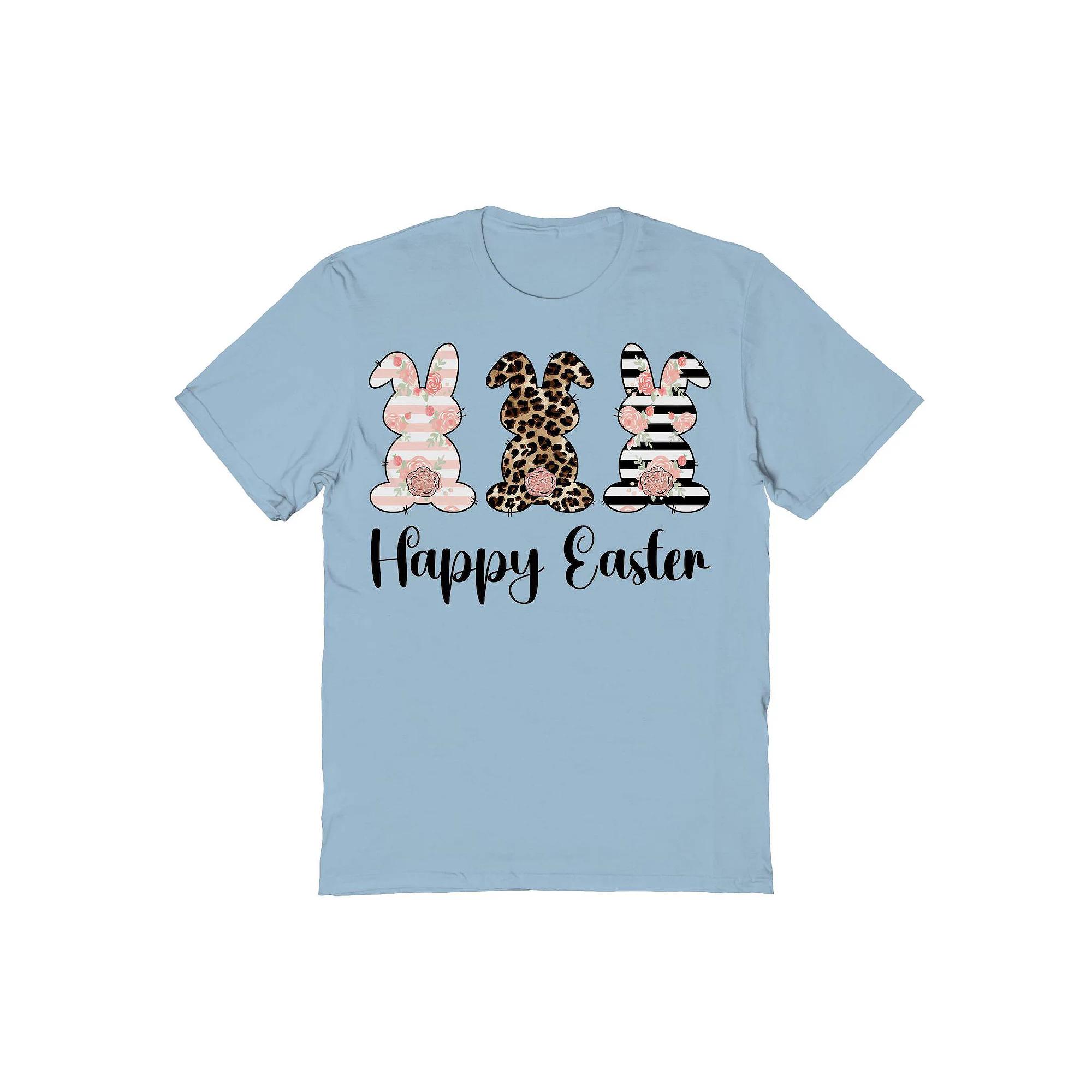 Men's Happy Easter Bunnies Graphic Tee, Size: XXL, Light Blue Product Image